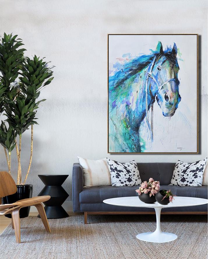 Vertical Abstract Horse Painting #LX59B